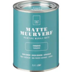 Kwantum Muurverf Mat Turquoise 1 L